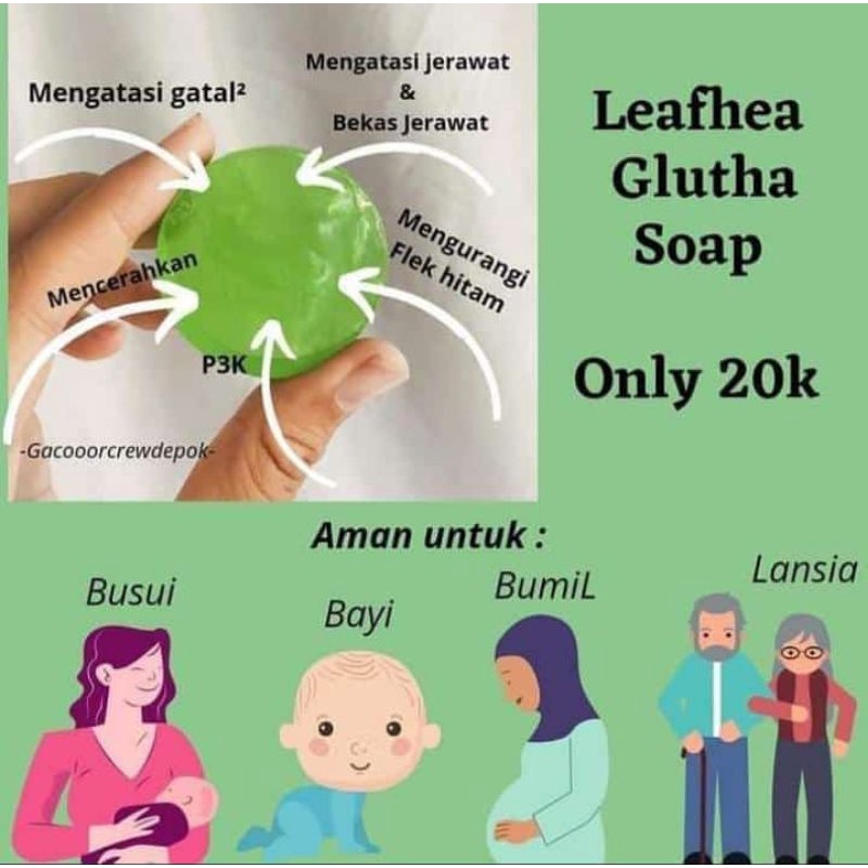 Sabun Leafhea/Sabun Spirulina/Sabun Viral/Obat jerawat/obat gatal/Niacinamide
