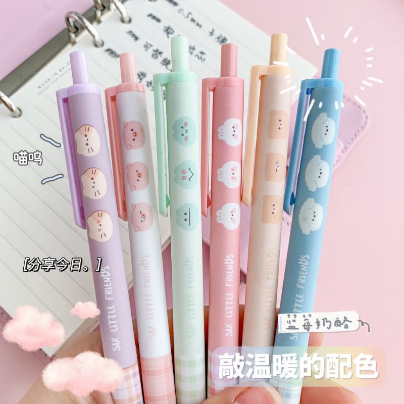 

1PC Six Lil Friend Gel Pen/Pulpen Gel Aesthetic Korean Style