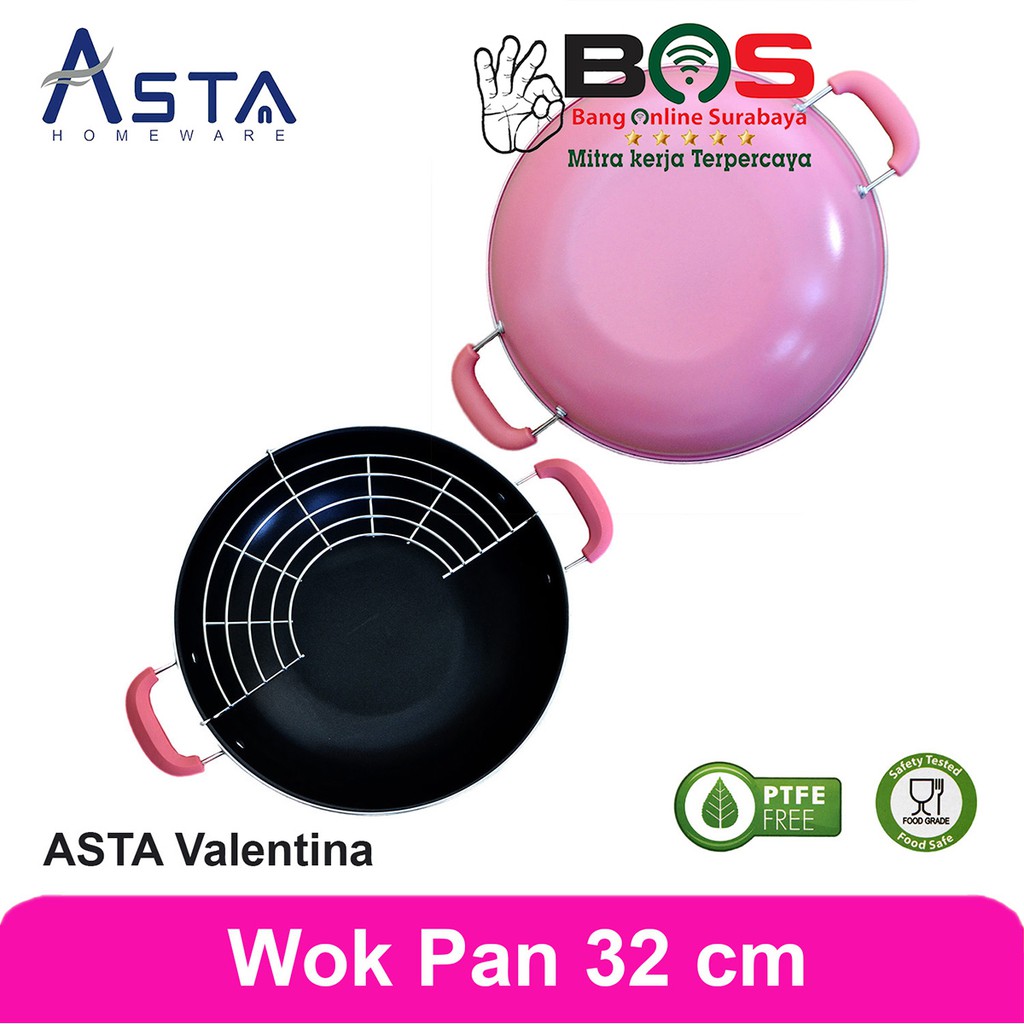 Panci Wok Pan Asta Valentina 32 CM Anti Lengket Panci Wok Pan Asta 32 CM Tirisan