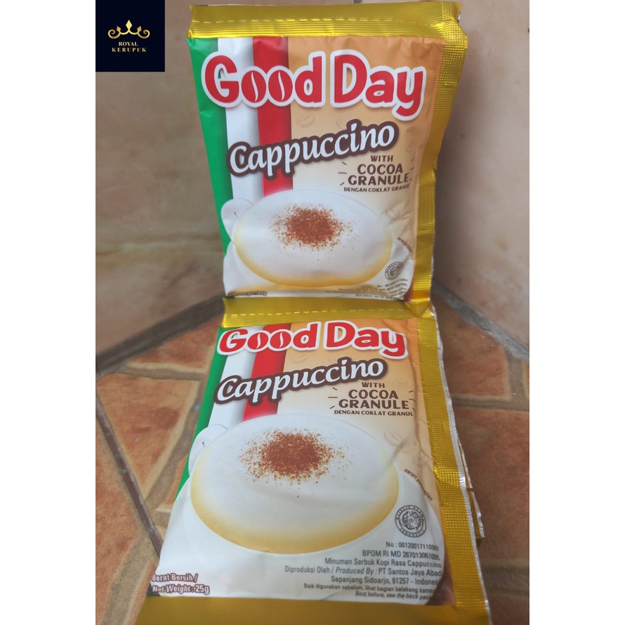 

Kopi Good Day Cappucino 1 Renceng (10 bungkus/lembar) 25gram