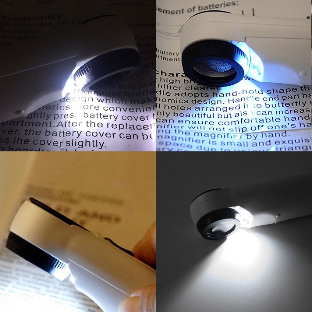 40X HAND-HOLD MAGNIFIER GLASS - KACA PEMBESAR LED MG6B-1B