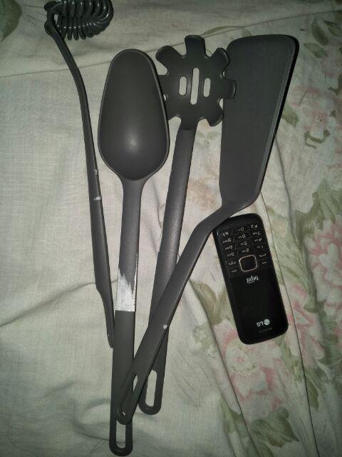 Set Isi 5, Peralatan Untuk Memasak Pasta, Spatula, Sendok Sup, Sendok, Capitan Fu475