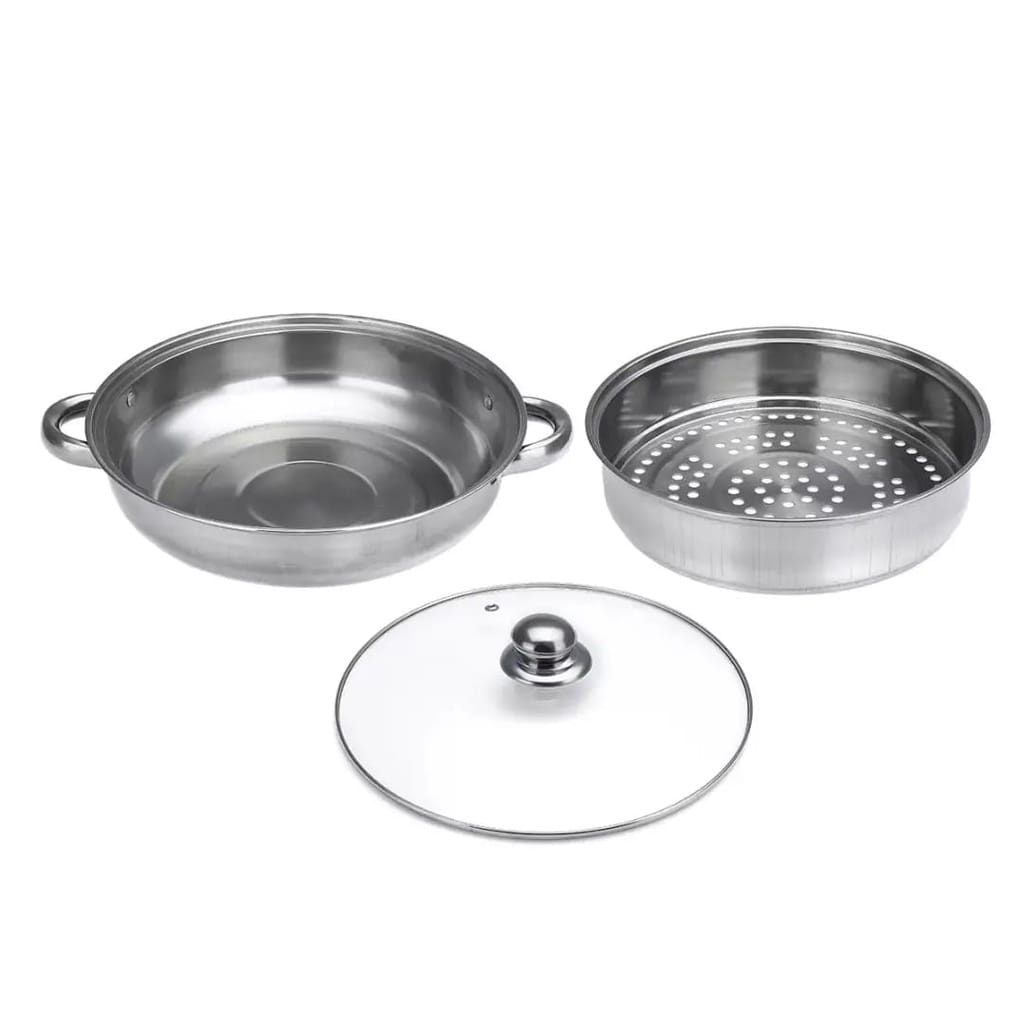 panci steamer panci kukusan tingkat 2 /steam pot stainless steel /Panci steamer set 28 cm bahan stainless [PADMA]