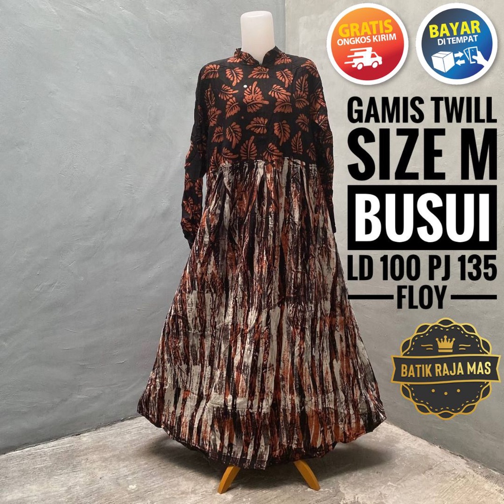 Gamis Wanita Baju Dress Busui Syari Kekinian Modern Terbaru Motif Batik Abstrak Rayon Twill Ori Peka
