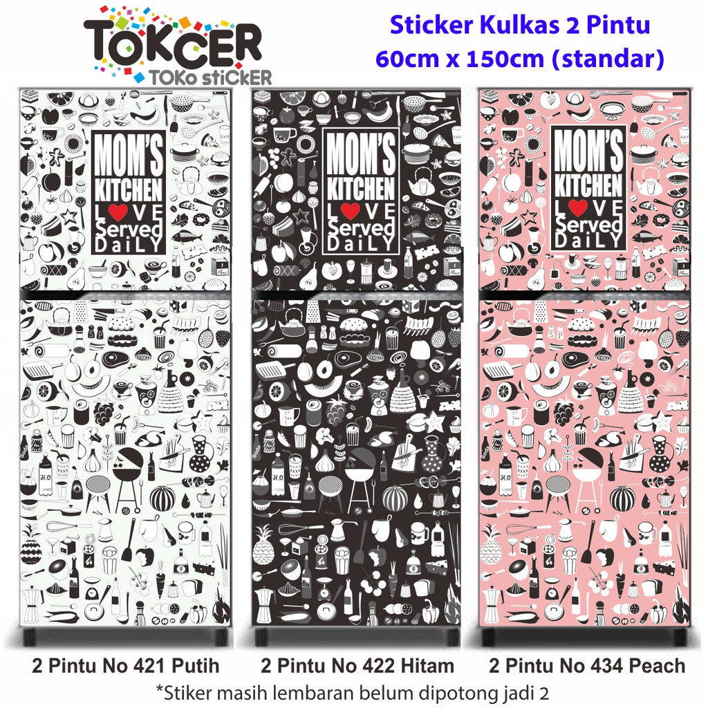 Stiker Kulkas 1 Pintu dan 2 Pintu MOMS LOVE