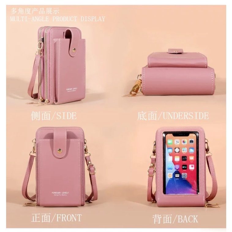 TI 3116 - TAS SELEMPANG HP 2 RESLETING TAS WANITA IMPORT BATAM MURAH SLINGBAG WANITA - H