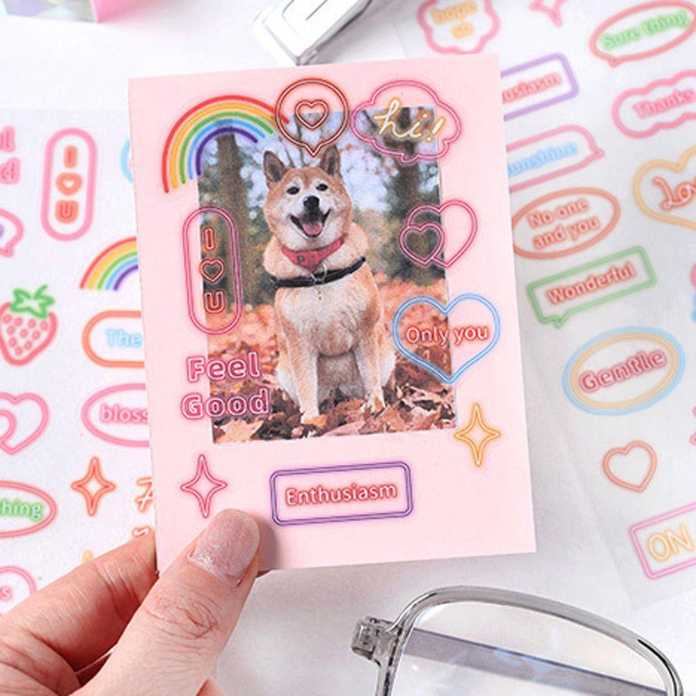 Agustina Huruf Inggris Alat Tulis Stiker Rainbow Korea Scrapbooking Phone Diary Planner Jurnal Perlengkapan Sekolah