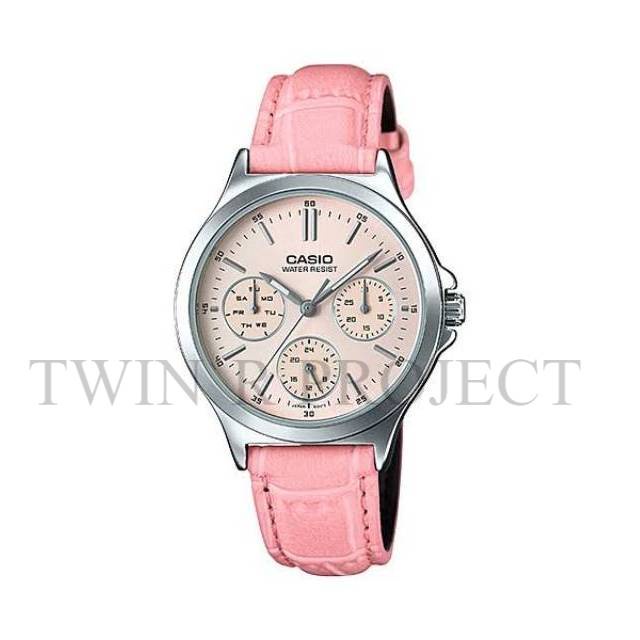 Jam Tangan Casio Wanita Type LTP-V300L-4A Original / Casio Tali Kulit Pink