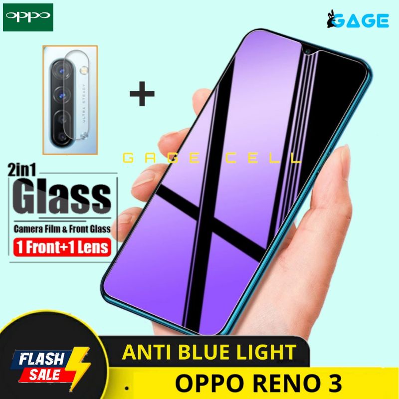 2in1 TEMPERED GLASS ANTI BLUE LIGHT OPPO RENO3 TG ANTI GORES BLUR RAY OPPO RENO3 SCREEN PROTECTOR