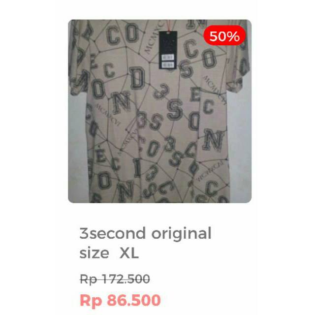 Kaos pria branded original murah 3second