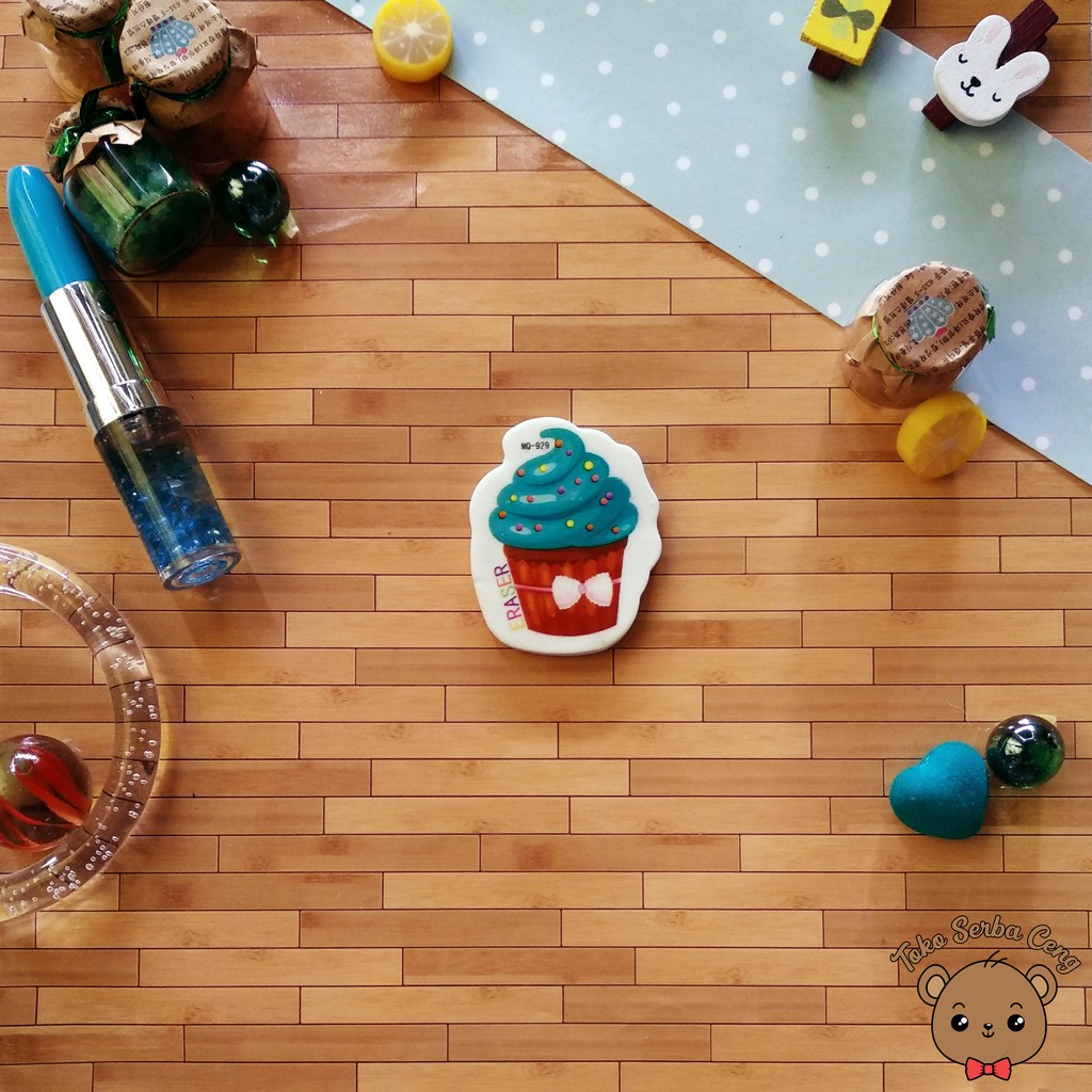 

Penghapus Putih Gambar Cupcake Biru Lucu dan Menarik untuk Anak Murah