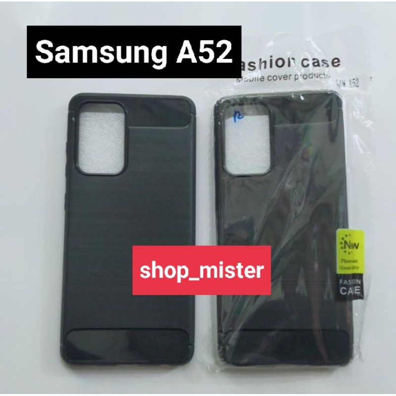 Case Softcase Black TPU Carbon Samsung A52 // Case Softcase Ipaky Carbon Samsung A52