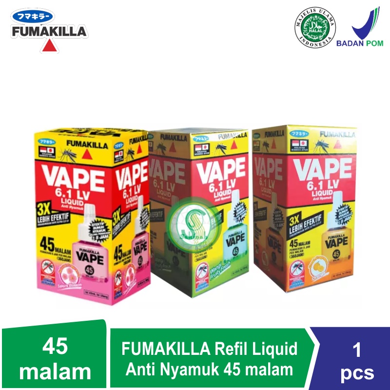 FUMAKILLA Vape Refil Liquid Anti Nyamuk 45 malam - Obat Nyamuk Elektrik - Anti nyamuk