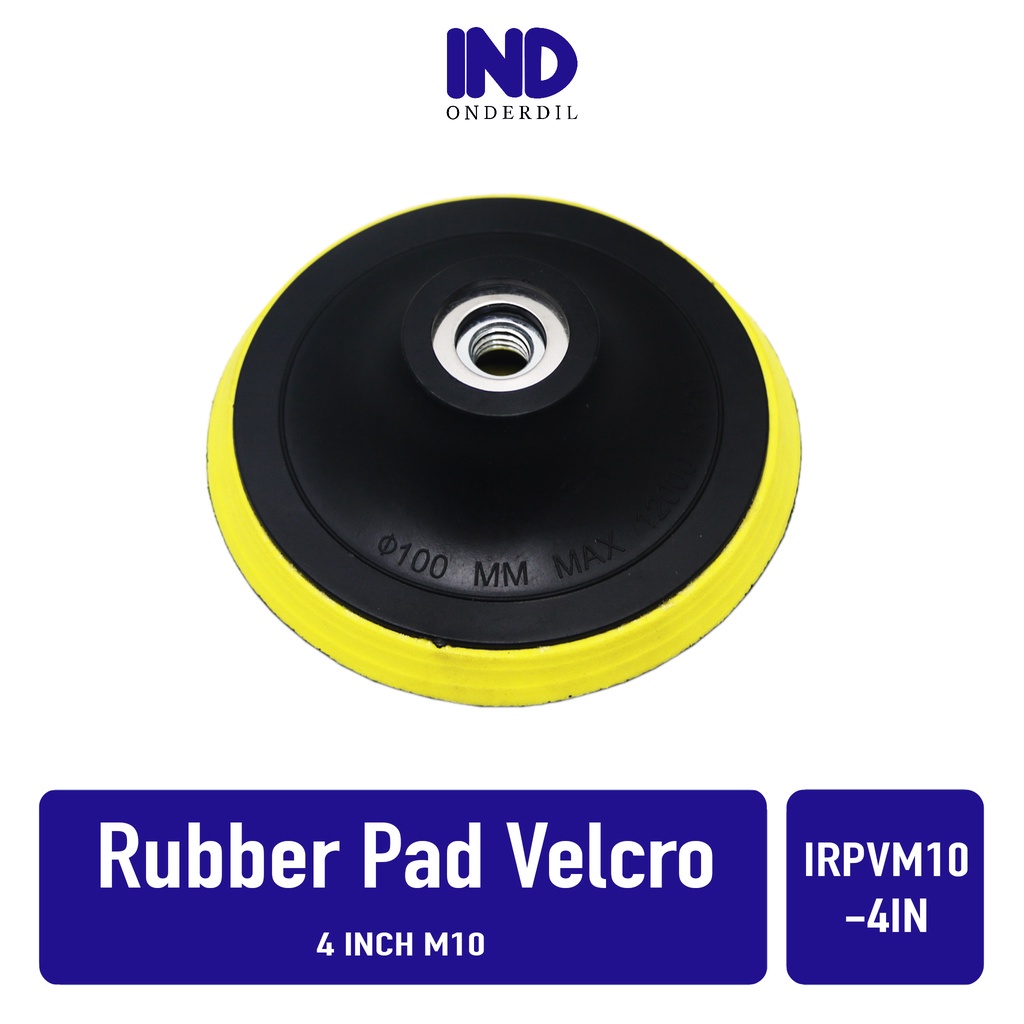 Tatakan-Rubber Pad Velcro-Gerinda Tangan Bulat Perekat Amplas-Polishing M10-4In-4 Inch-4