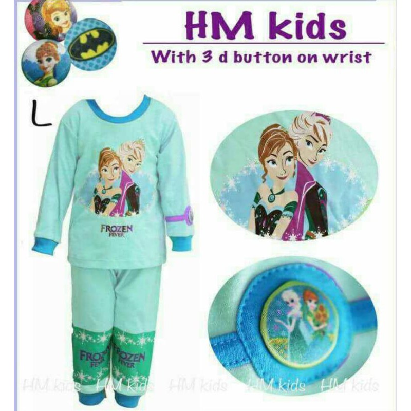 PIYAMA BAJU TIDUR ANAK HM Fro*zen Mint