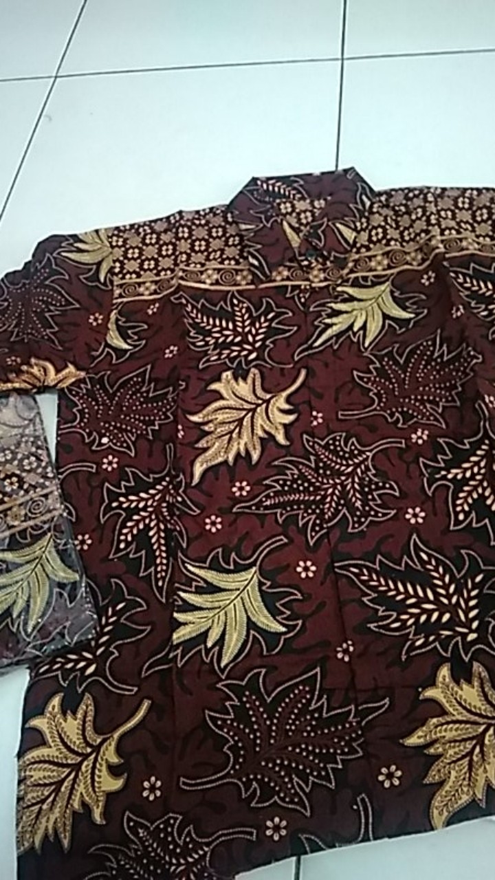 Asifa Batik Hrb026 Kenongo Kemeja Tosca Pendek Pekalongan Padi M L Xl Sogan Tulis Halus Kemeja Batik