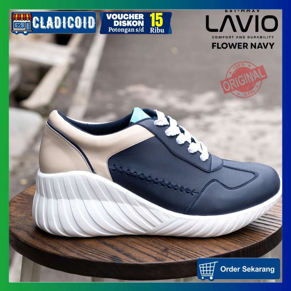 SEPATU SNEAKERS WANITA KOREA MODEL TERBARU OUTDOOR JALAN NONGKRONG LAVIO FLOWER ORIGINAL