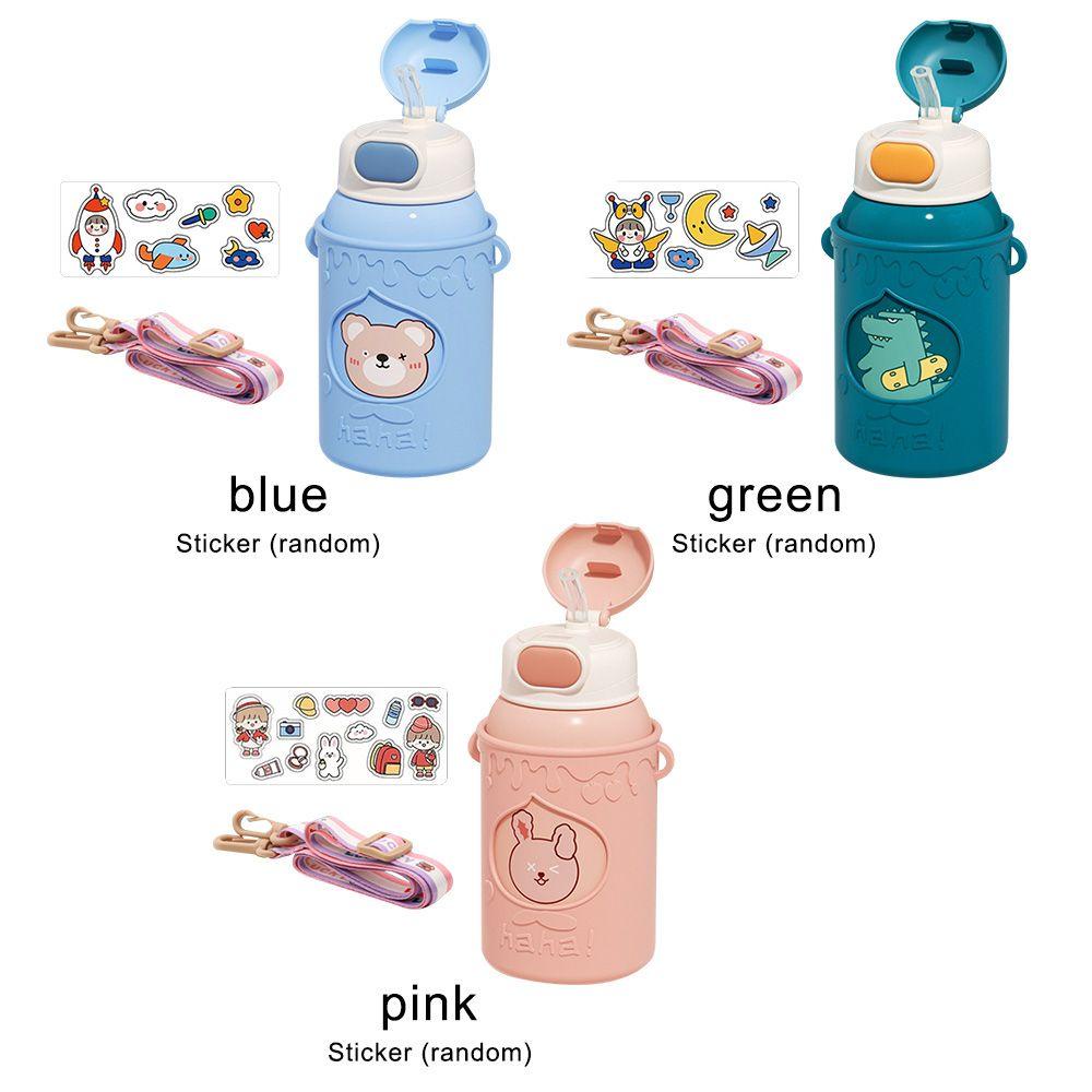 Solighter 500ml Botol Air Minum Isolasi Sedotan Silicone Case Travel Cup