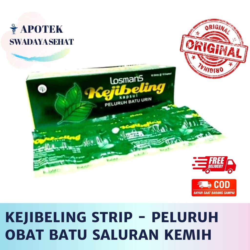 KEJIBELING STRIP 10 Tablet - Obat Keji Beling Peluruh Batu Saluran Kemih Urin - Memperlancar Buang Air Kecil