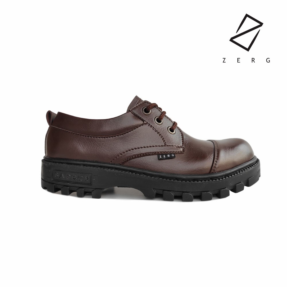 Sepatu Kerja Pria Original Zerg Ground Black Bahan Sintetis Nyaman Trendy Casual Formal Santai 2