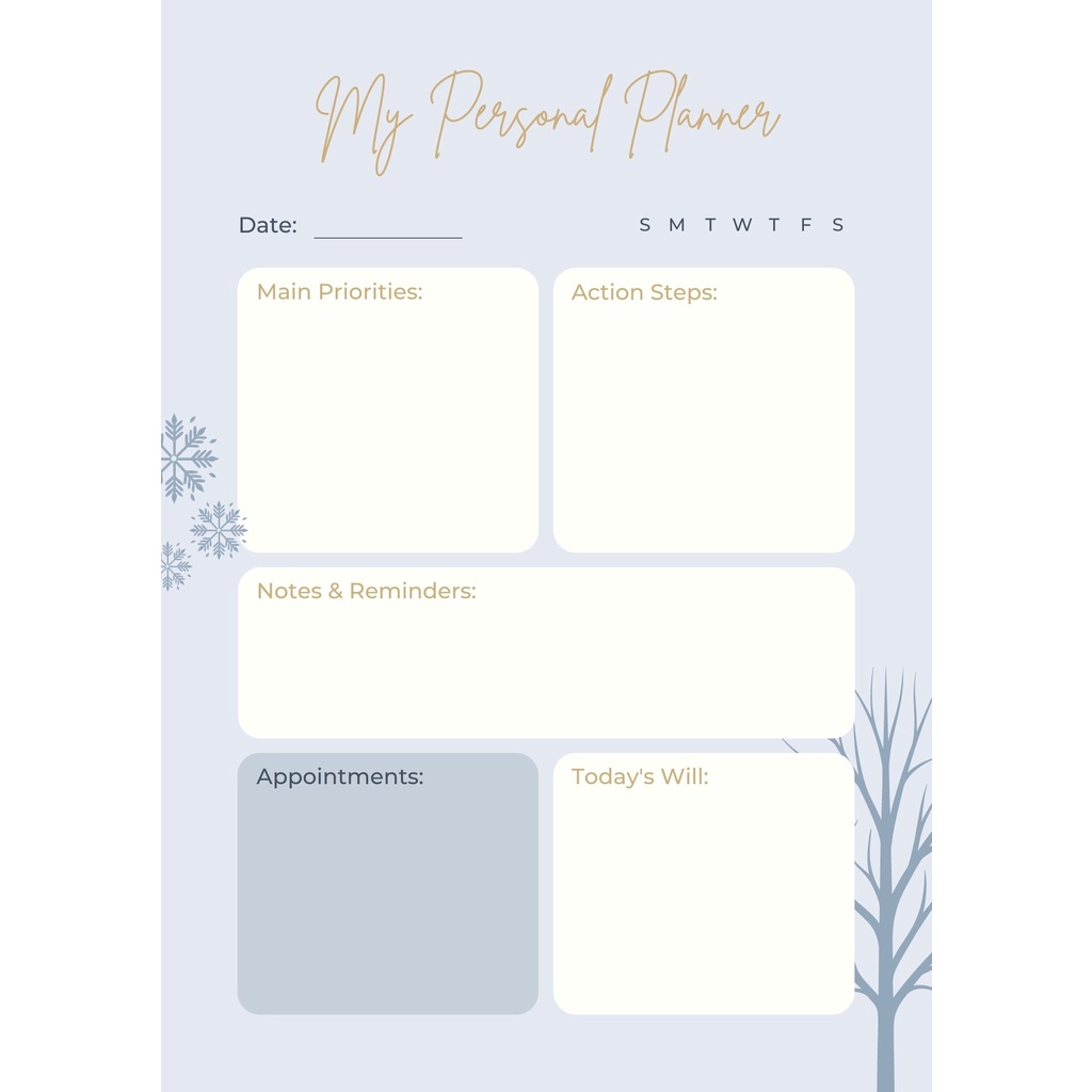 

21 lembar bolak balik isi Binder Personal Planner | Daily Planner | Weekly Planner | Monthly Planner | My Notes
