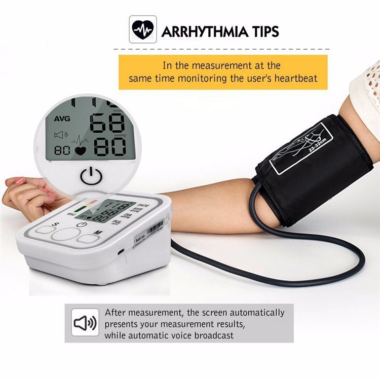 Tensimeter Digital LCD Display Pengukur Tekanan Tensi Darah Portable Blood Pressure Elektrik