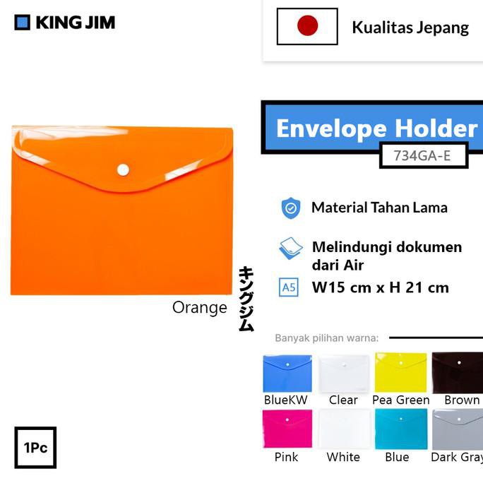 

Map Kancing Plastik Envelope Holder A5 King Jim 734GA-E - blue