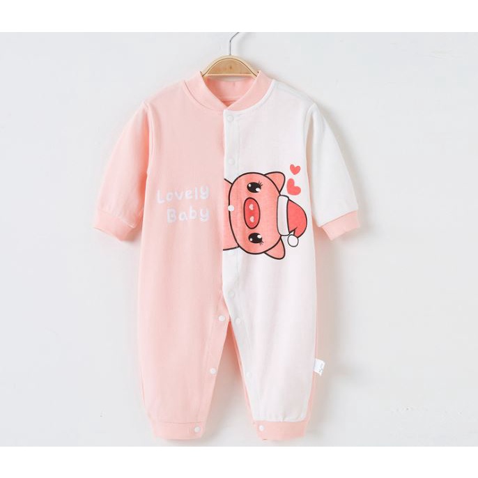Baju Jumper Panjang Anak Bayi Baby Laki-laki perempuan New Born - 3 Tahun Karakter Lucu-Pig Pink