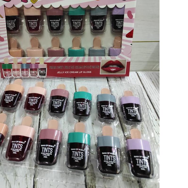 ❆ (6 PCS ) DEAR DARLING LIP TINT IMAN OF NOBLE BOX JELLY ICE CREAM ۩