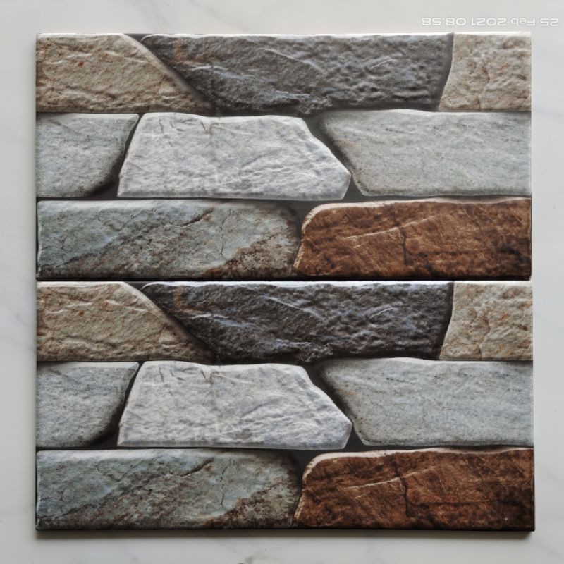 Keramik Dinding Batu Alam 25x50 Uno Denali GY Pare Kediri