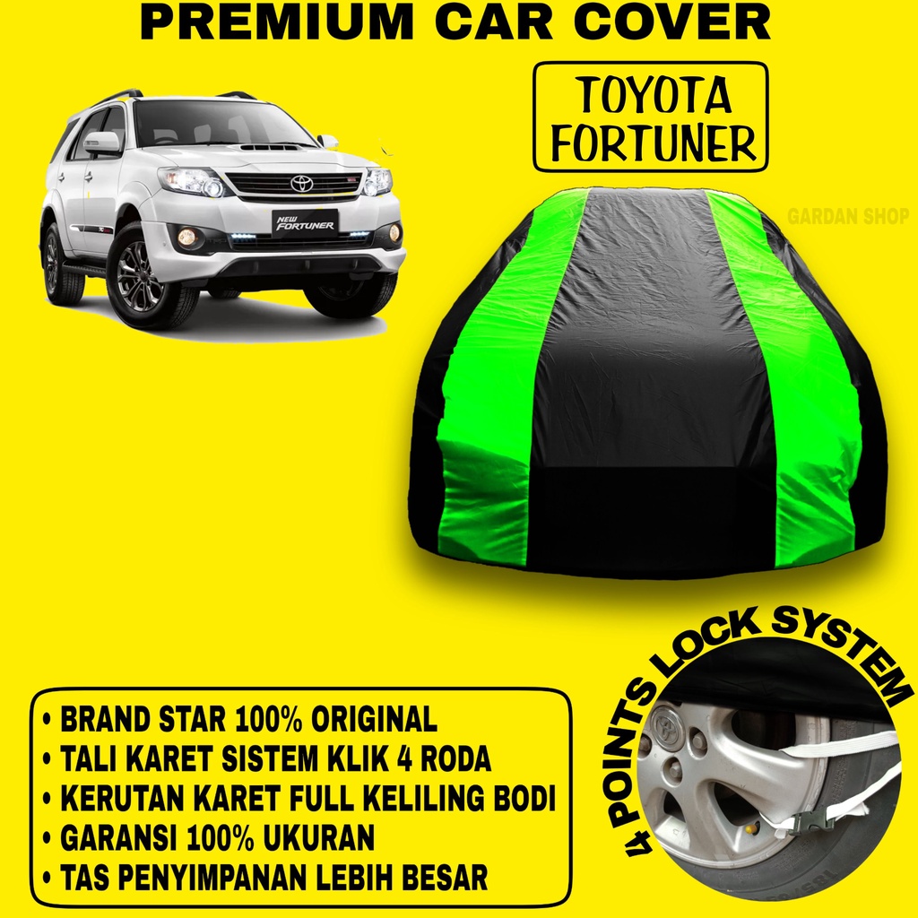 Body Cover TOYOTA FORTUNER Sarung Strip HIJAU Penutup Pelindung Bodi Mobil Toyota Fortuner PREMIUM