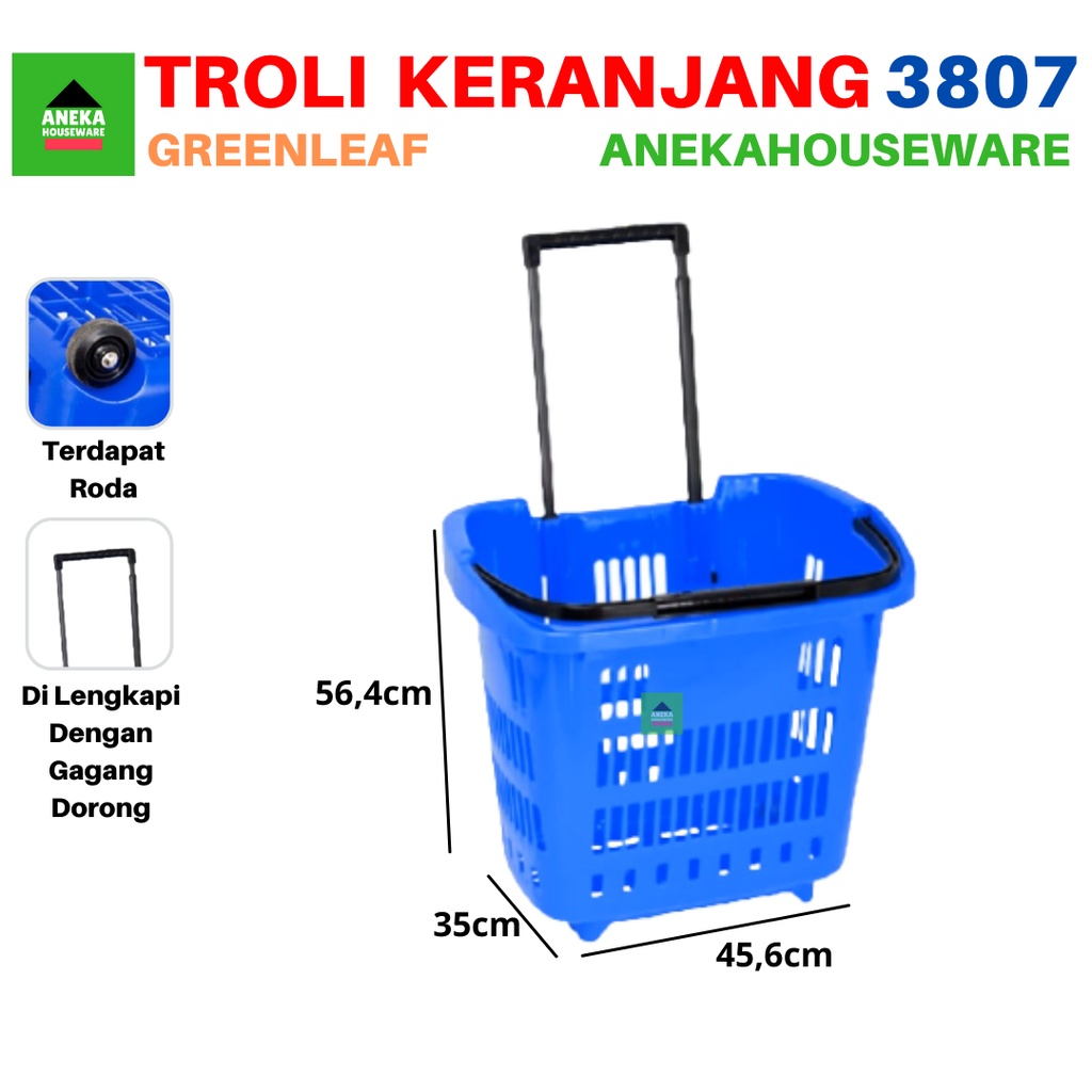Keranjang Belanja Troli Pasar Supermarket 3807 Green Leaf