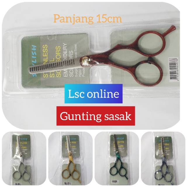 GUNTING RAMBUT SASAK BABAT BAGUS  STYLISH STAINLESS STEEL SCISSORS Original