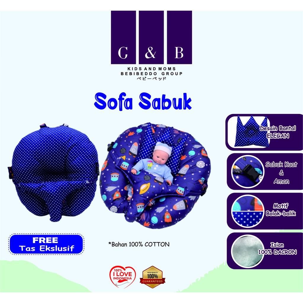 PREMIUM KASUR BAYI MULTIFUNGSI SOFA BAYI DENGAN GESPER SAFETY BELT PREMIUM TEBAL FREE BANTAL PEYANG CROWN