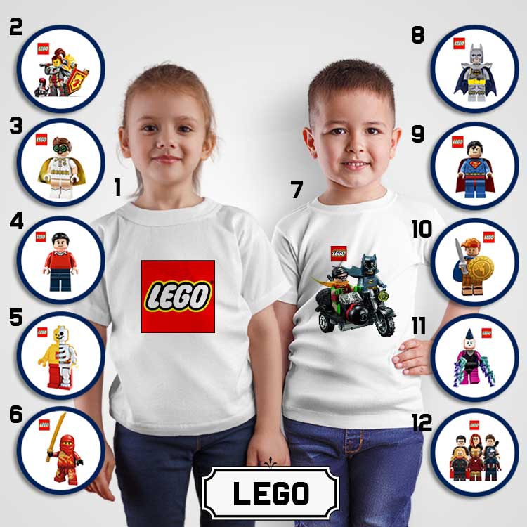 [KAOS ANAK] Lego oblong custom tshirt laki perempuan boy girl santai rumah nama katun cotton