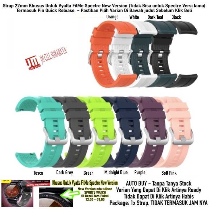 XLF Tali Jam 22mm Strap Vyatta FitMe Spectre New Version - Silikon Rubber Sports