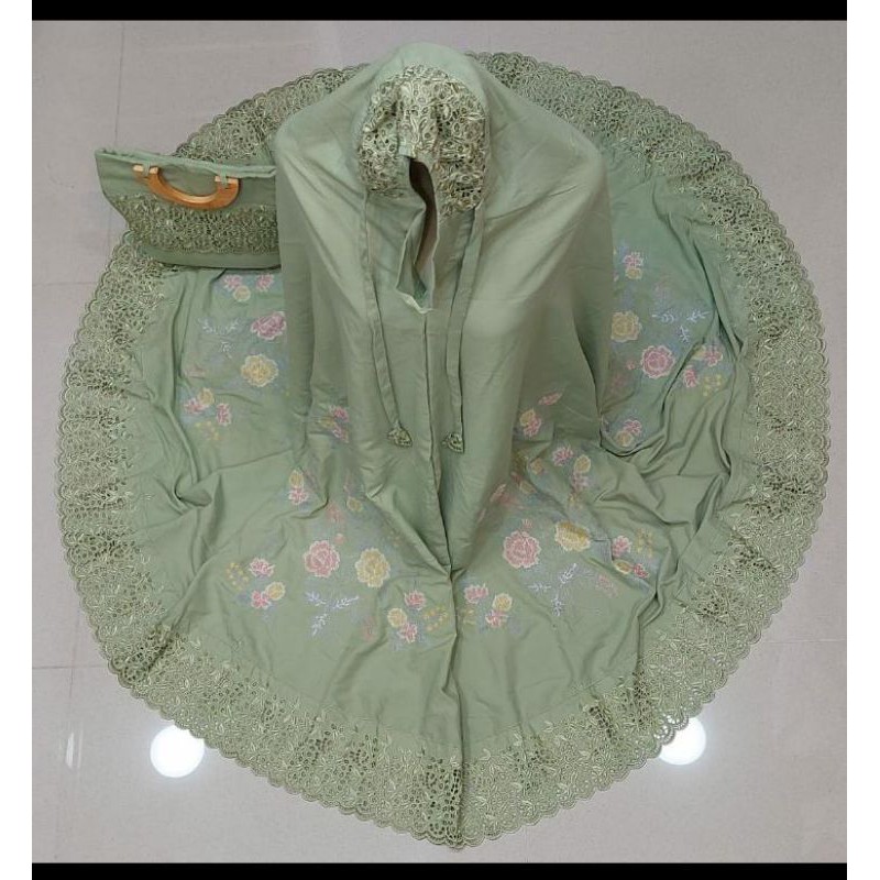 MUKENA BORDIR STRIMIN MIX RENDA, PADANG