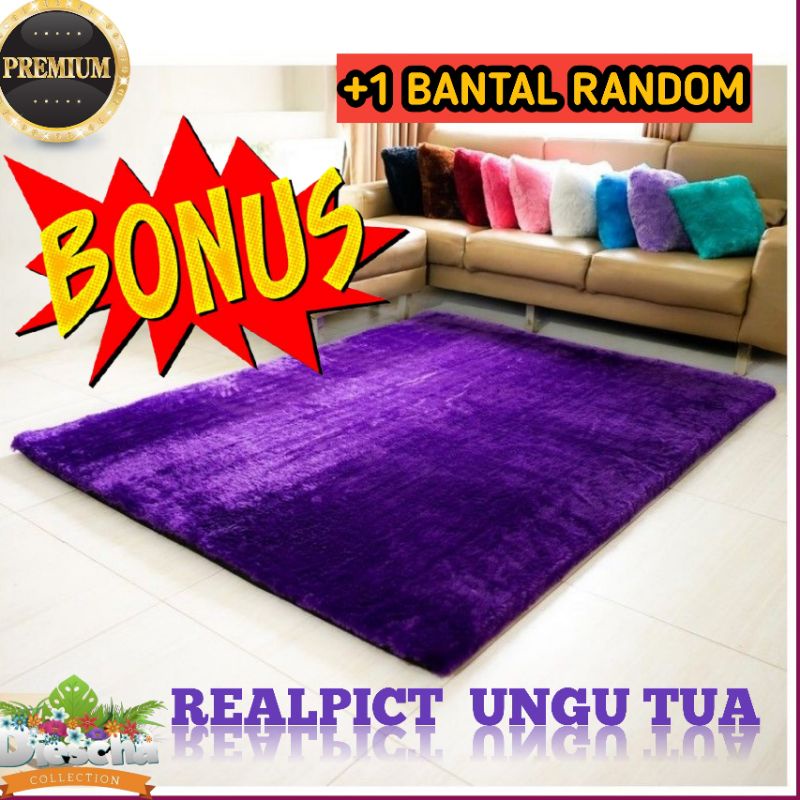 (COD)Karpet Bulu Rasfur Kamar Tidur 200x150x4,5 Ambal Bulu Tebal Kasur Lantai Bulu Rasfur Ambal Bulu
