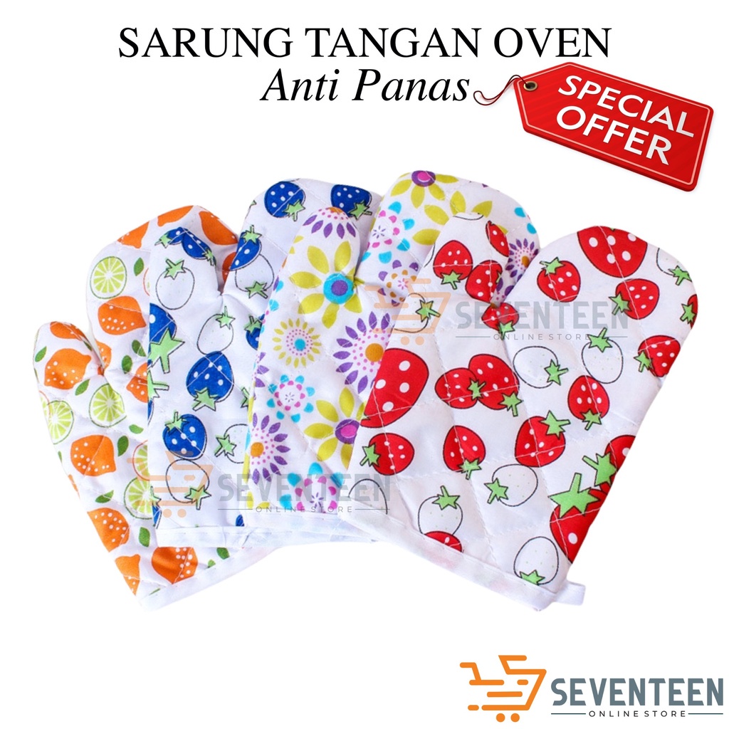 SARUNG TANGAN OVEN MOTIF SARUNG TANGAN ANTI PANAS PERALATAN DAPUR MICROWAVE OVEN GLOVES KITCHEN SET