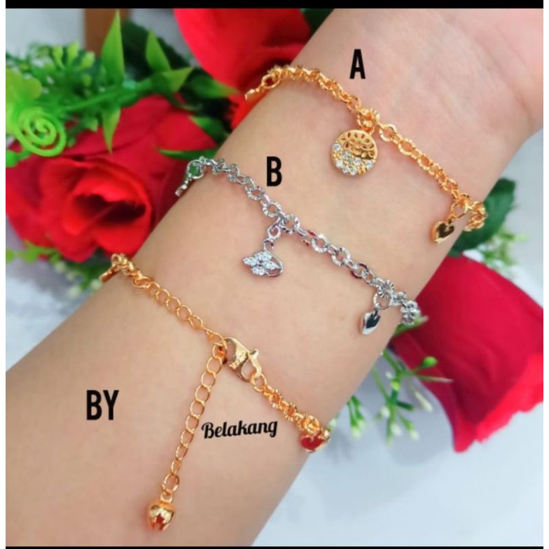 gelang tangan dewasa Nori Jurai pertama zircon kualitas terbaik perhiasan wanita gold dan silver COD