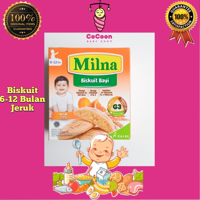 Biskuit Bayi Milna Jeruk 130g Snack Bayi / Makanan Bayi / Camilan Bayi