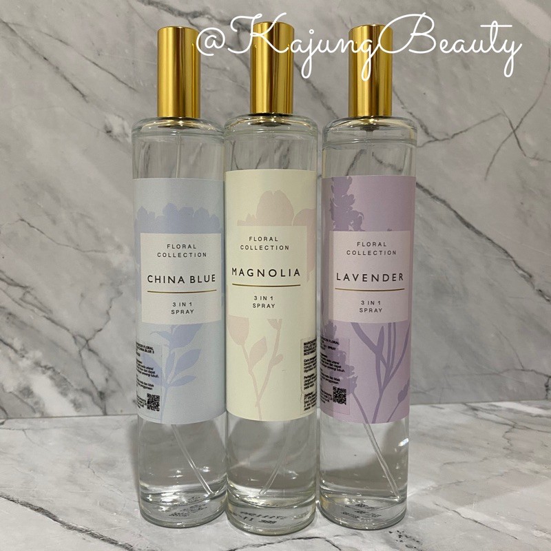 M&S Marks & Spencer china blue magnolia rose lavender lily of the valley 3in1 body mist linen spray