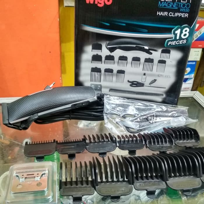 Alat Cukur Rambut Wigo W-530 Clipper Mesin Pencukur Elektrik Komplit