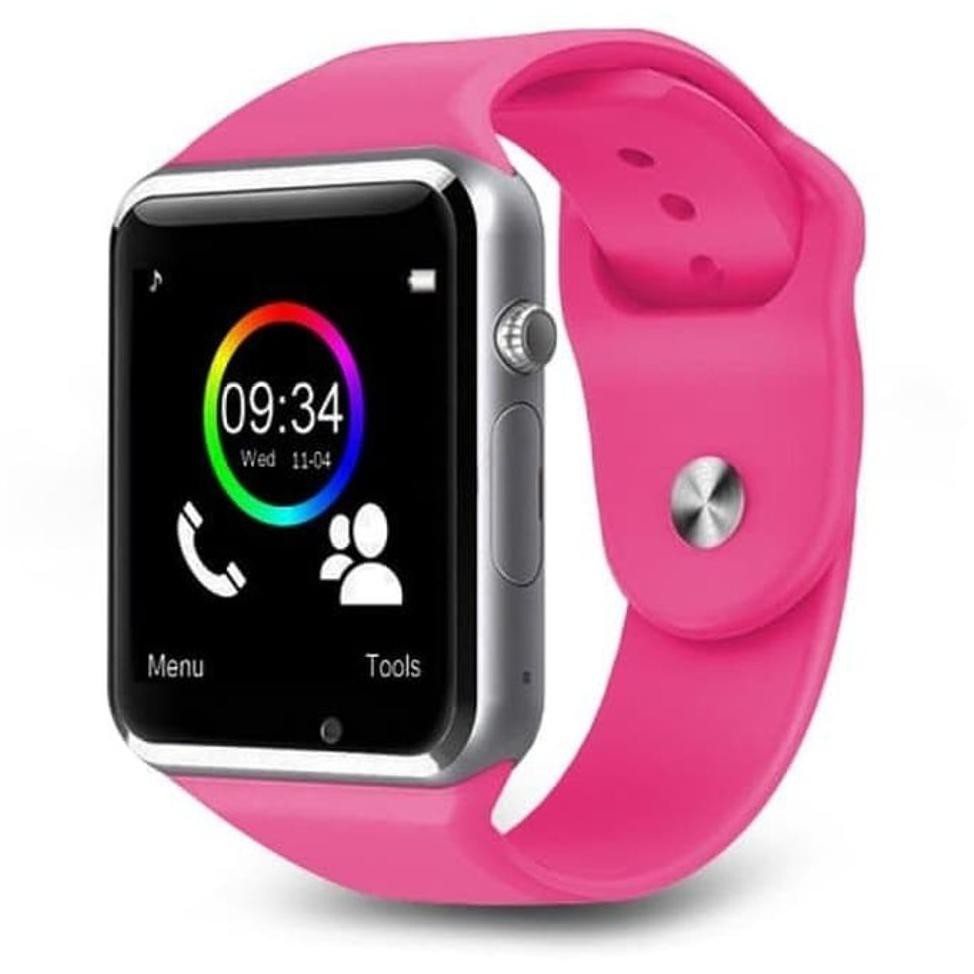 Smartwatch A1 Jam Tangan Hp Android Smartwacth A1 Support Sim Card Pink Friska.Olshop2