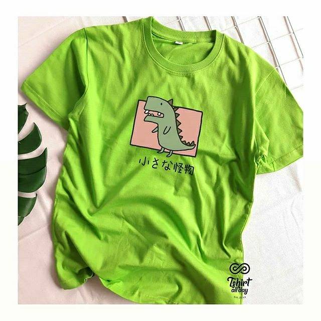 Tshitrallday Kaos Premium Unisex Pria &amp; Wanita bisa Oversize 100% Cotton Combed GRAPHIC CUTE DINO