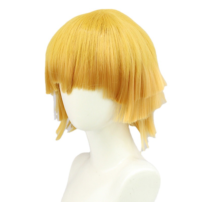 LOL-67 wig zenitsu kimetsu no yaiba rambut palsu cosplay  demon slayer