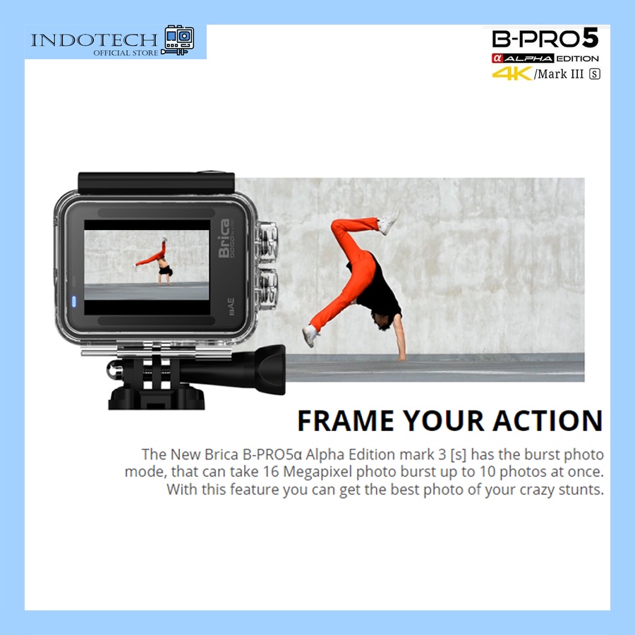 PROMO Murah !!! - Brica B-Pro 5 Alpha Edition 4K Mark III S (AE3S) - Free T-Shirt - BPRO5 Action Cam-3