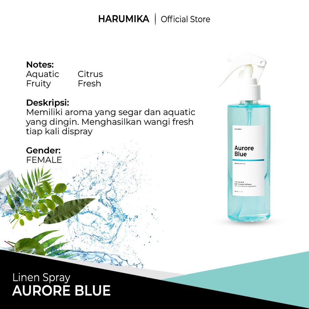 HARUMIKA AURORE BLUE 250 ml LINEN SPRAY ANTI BACTERIAL