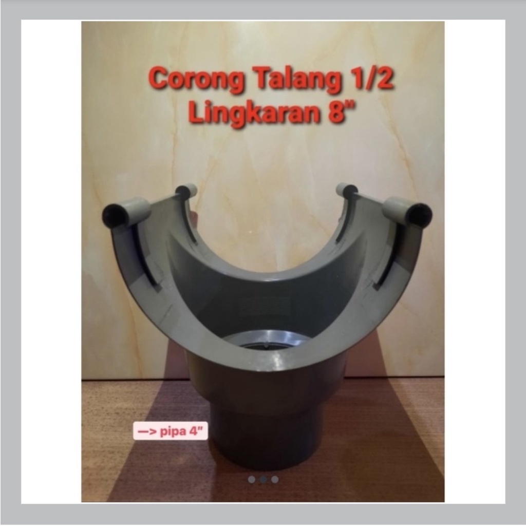 Bocoran / Corong Talang Air Setengah Lingkaran PVC 8" Inch / RG 8