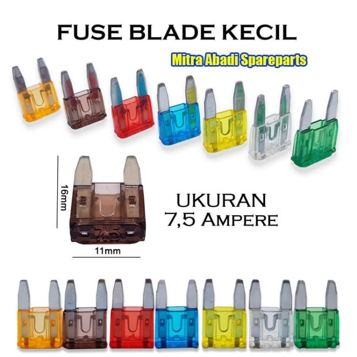 Fuse Blade Kecil/Sekring Tancap Motor ATC Mini 7.5A/7.5 Ampere 11mm